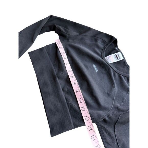 GYMSHARK Flex Sports Long Sleeve Crop Top In Black Size S - Picture 11 of 12